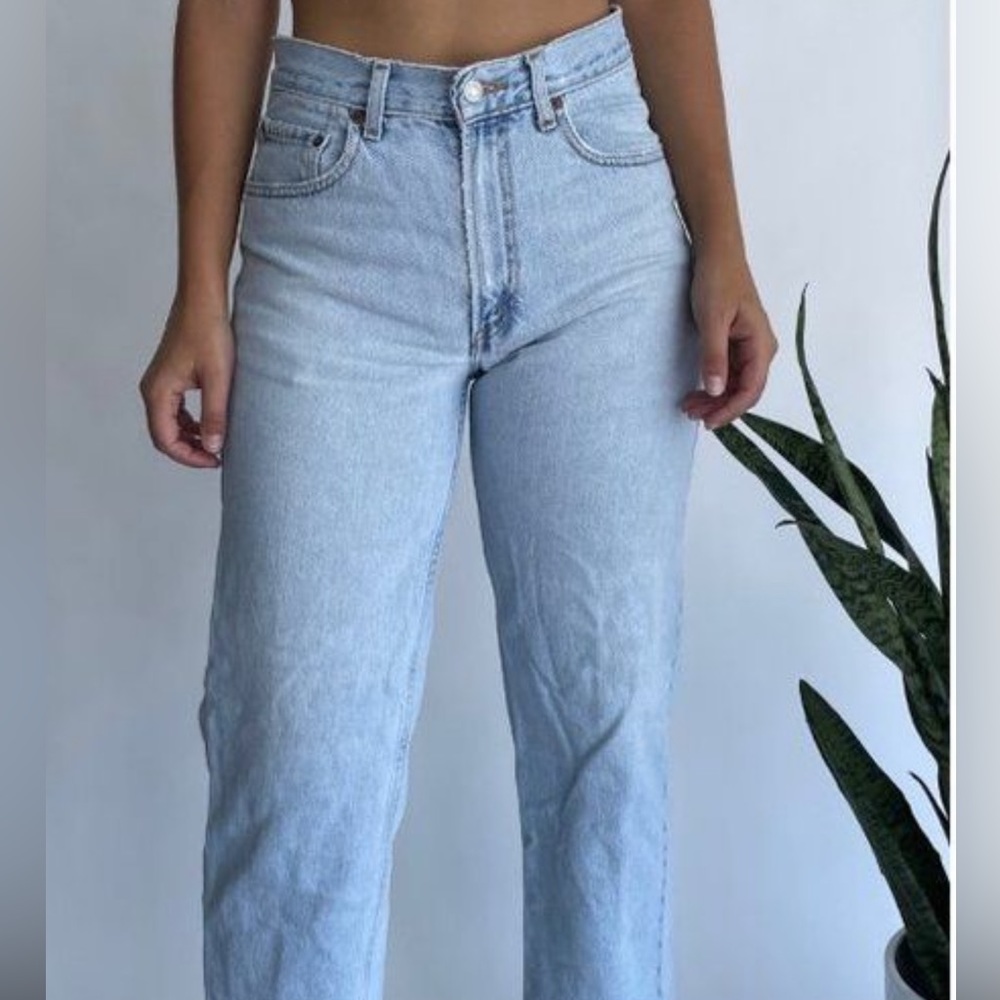 Vintage Levi's 560 Student high waist distressed light wash jeans orange tab
